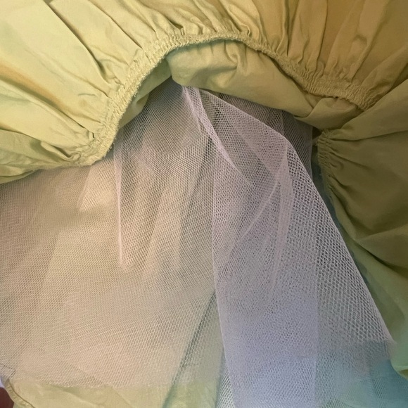 🍏Staud Lime Green Tiered Mini Dress🍏 - Picture 5 of 6